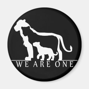 Löwenfamilie (schwarze Fassung) Magnet