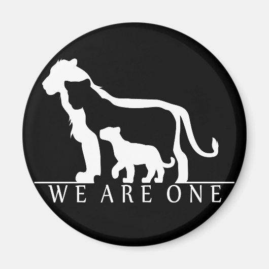 Löwenfamilie (schwarze Fassung) Magnet (Vorne)