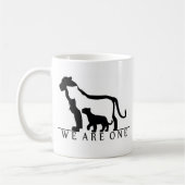 Löwenfamilie (weiße Version) Kaffeetasse (Links)