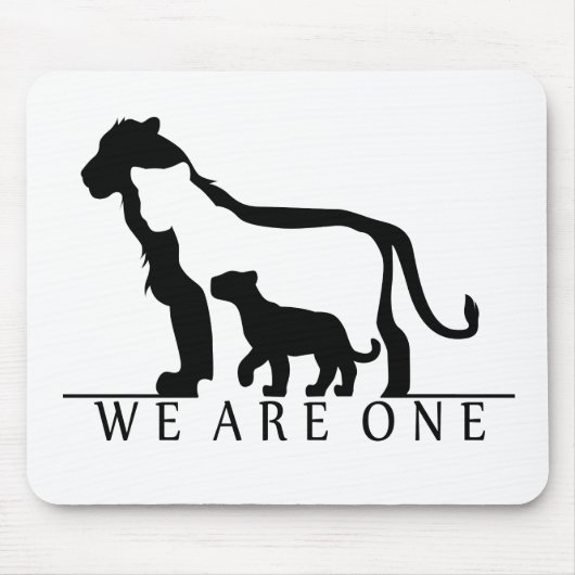 Löwenfamilie (weiße Version) Mousepad (Vorne)