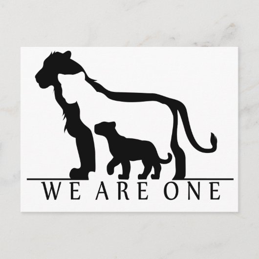 Löwenfamilie (weiße Version) Postkarte (Vorderseite)