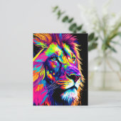 Löwenfarbige Malerei Postkarte (Stehend Vorderseite)