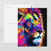 Löwenfarbige Malerei Postkarte (Vorne/Hinten)