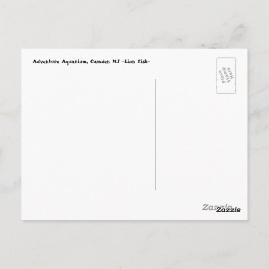 Löwenfisch, Erlebnisaquarium Postkarte (Rückseite)