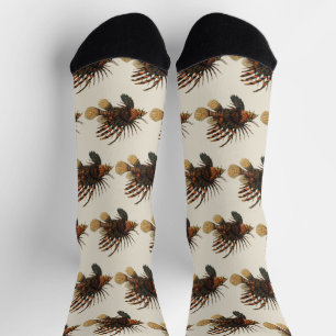 Löwenfisch Fisch, Vintage Meeresleben Ozean Leben Socken