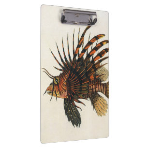 Löwenfisch Fisch, Vintage Meeresleben Tier Klemmbrett