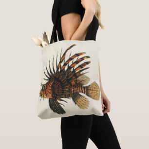 Löwenfisch Fisch, Vintage Meeresleben Tier Tasche