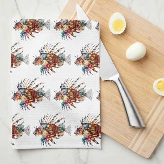 Löwenfisch Regenbogen Küchentücher (Viertel Falte)