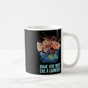 Löwenfisch Rette Das Riff Iss Löwe Lustig Cute Mee Kaffeetasse