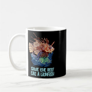 Löwenfisch Rette Das Riff Iss Löwe Lustig Cute Mee Kaffeetasse
