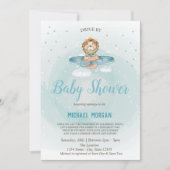 Löwenflugwerk mit Babydusche Einladung (Vorderseite)