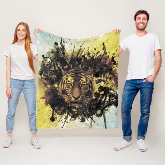 Löwenfront Fleecedecke (Beispiel)