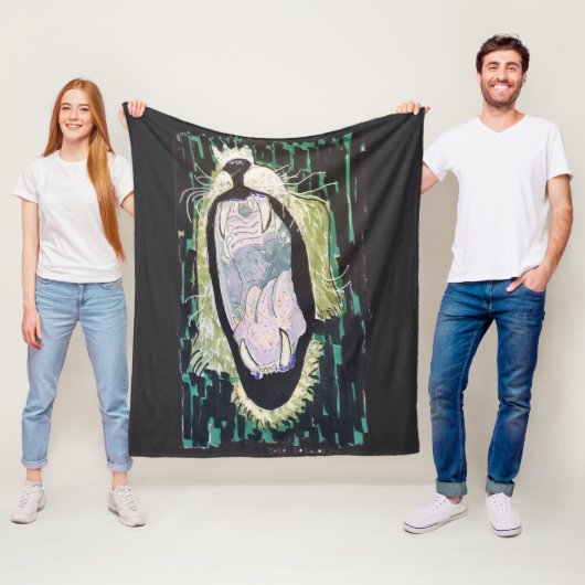 Löwengebrüll Fleecedecke (Beispiel)