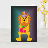 LöwenGeburtstagskarte für Kinder Karte (Gelbe Blume)