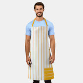 Löwengelb gestreifte Schürze (Getragen)