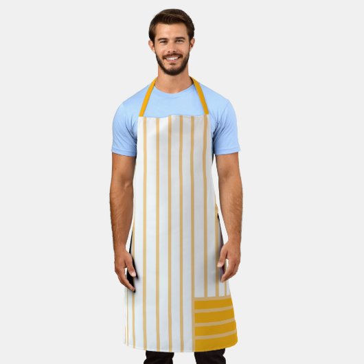 Löwengelb gestreifte Schürze (Getragen)