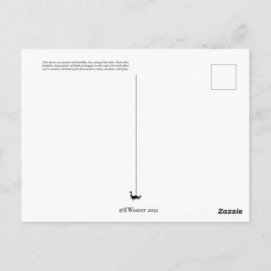 Löwengelbe Blume Postkartenüberquerung Postkarte (Rückseite)