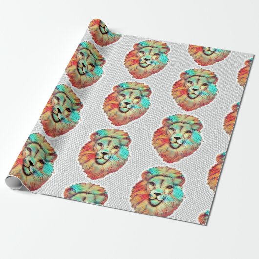 Löwengesicht-Geschenkpapier Geschenkpapier (Ungerollt)