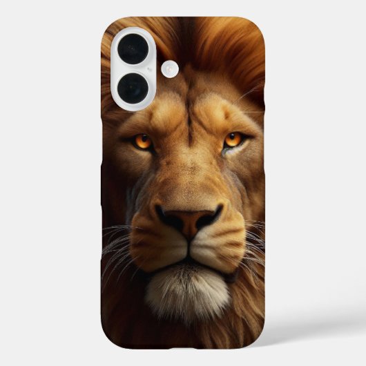 Löwengesicht iPhone 16 Hülle (Rückseite)