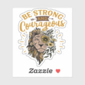 Löwengesicht ist stark und mutig aufkleber (Blatt)