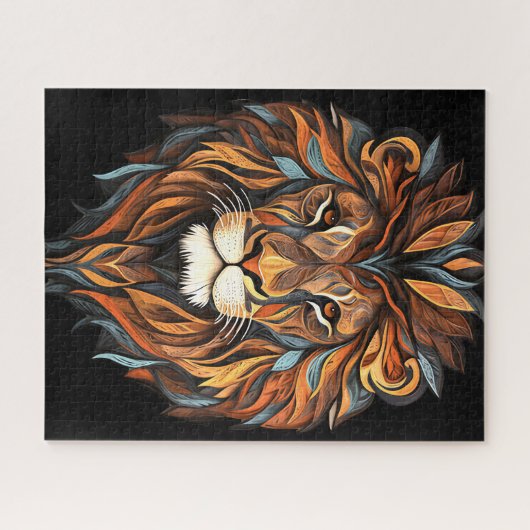 Löwengesicht mit Mist Puzzle (Horizontal)