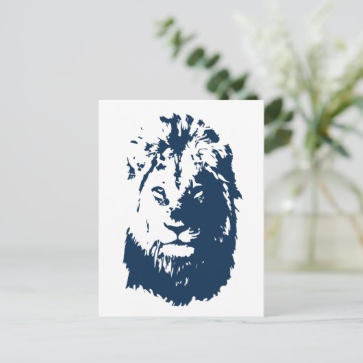 Löwengesicht Postkarte (Stehend Vorderseite)