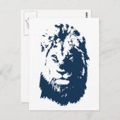 Löwengesicht Postkarte (Vorne/Hinten)