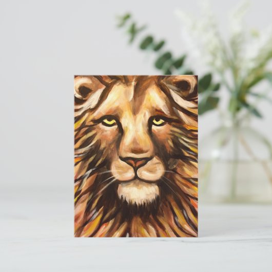 Löwengesicht Postkarte (Stehend Vorderseite)