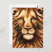 Löwengesicht Postkarte (Vorne/Hinten)