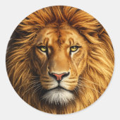 Löwengesichts-Aufkleber & Etiketten | Süße Tier-Au Runder Aufkleber (Vorderseite)