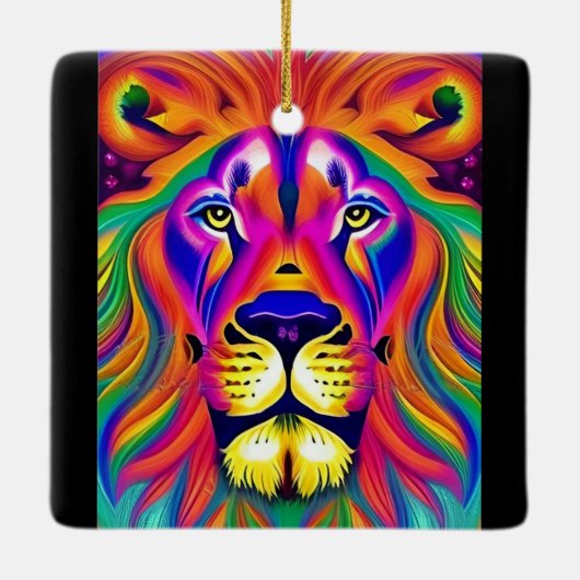 Löwengesichtsverzierung Keramikornament (Rückseite)
