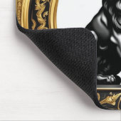 Löwengold und schwarzer Zierrahmen Mousepad (Ecke)