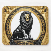 Löwengold und schwarzer Zierrahmen Mousepad (Vorne)