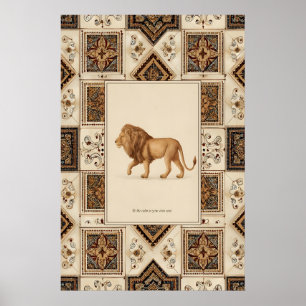 Löwenillustrationsposter Regale Tierweltkunst mit Poster