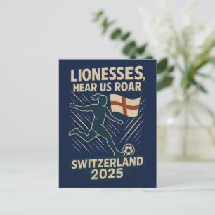 Löweninnen, Hört uns Roar - Englisch Women's Socce Feiertagspostkarte