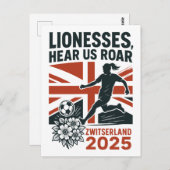 Löweninnen, Hört uns Roar - Englisch Women's Socce Postkarte (Vorne/Hinten)
