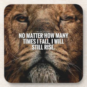 Löweninspirierung - Fall und Anstieg - Motivierend Getränkeuntersetzer (Vorderseite)