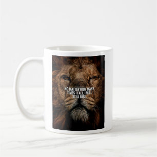 Löweninspirierung - Fall und Anstieg - Motivierend Kaffeetasse