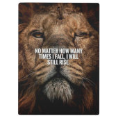 Löweninspirierung - Fall und Anstieg - Motivierend Klemmbrett (Rückseite)