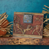 Löwenjagd, Plakette aus einem byzantinischen Korb, Fotoplatte (Seite)