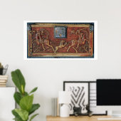 Löwenjagd, Plakette aus einem byzantinischen Korb, Poster (Heimbüro)