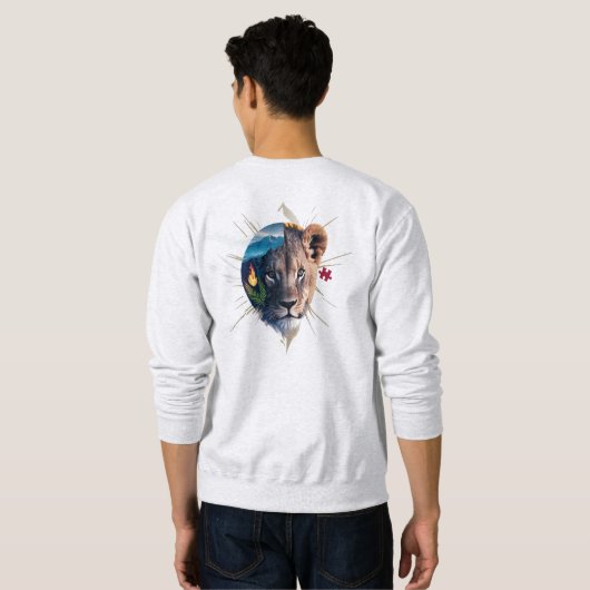 Löwenjunges Split-Face Basic Sweatshirt - Element  (Schwarz voll)
