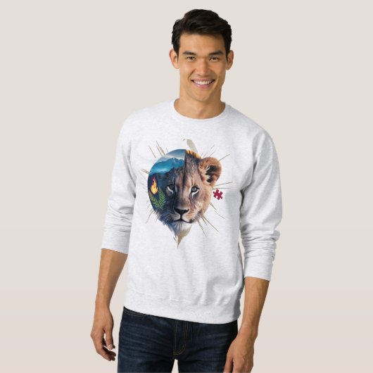 Löwenjunges Split-Face Basic Sweatshirt - Element  (Vorne ganz)