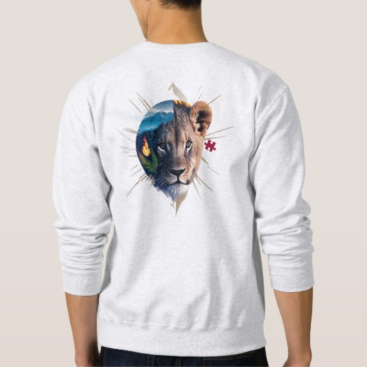 Löwenjunges Split-Face Basic Sweatshirt - Element  (Rückseite)