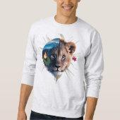 Löwenjunges Split-Face Basic Sweatshirt - Element  (Vorderseite)