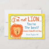 Löwenklassenzimmer Valentine Card Mitteilungskarte (Vorderseite)