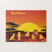 Löwenkönig des Dschungels Personalisiert Afrika Puzzle (Horizontal)