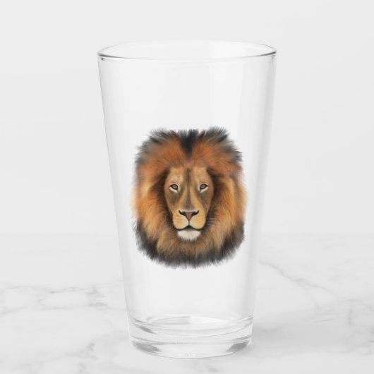 Löwenkönig des Dschungels realistische männliche W Glas (Vorderseite)