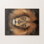 Löwenkönig des Dschungels realistische männliche W Puzzle (Horizontal)