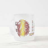 Löwenkönig-Glas-Tasse Mattglastasse (Vorderseite Links)